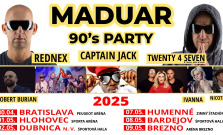 OZNAM! MADUAR 90s party v Bardejove sa zlučuje s podujatím v Humennom
